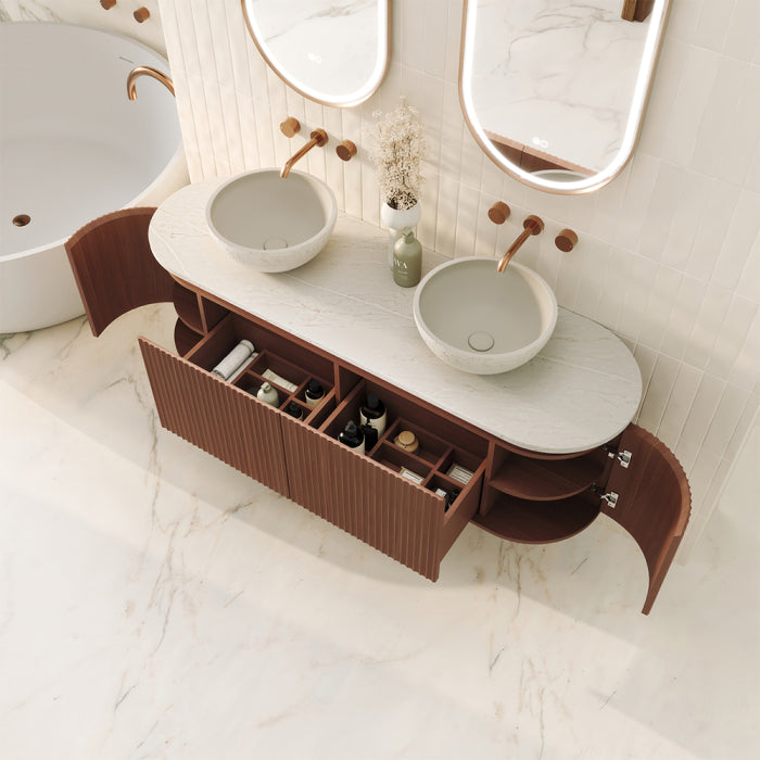 Fienza Empire Pill Wall Hung Vanity Cabinet - Walnut