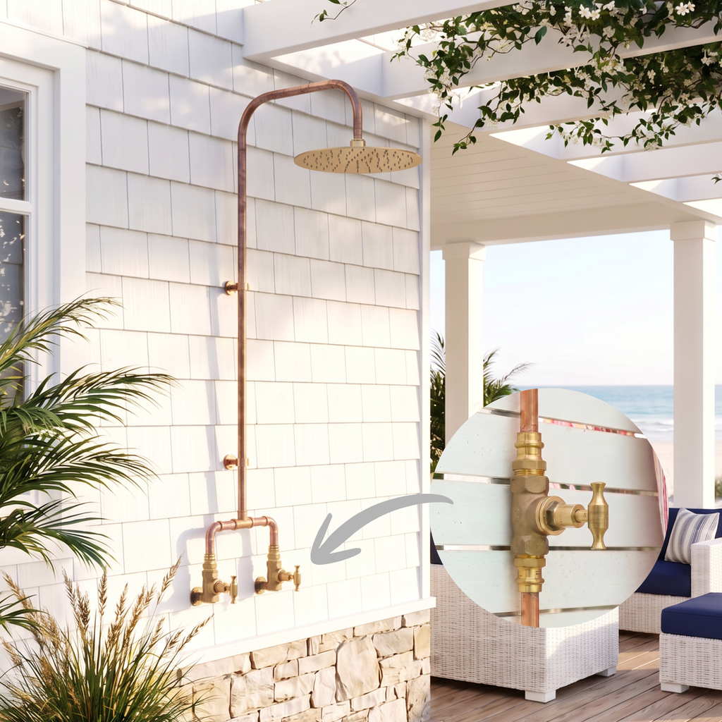 Haven Brass Copper Outdoor Shower Head Set