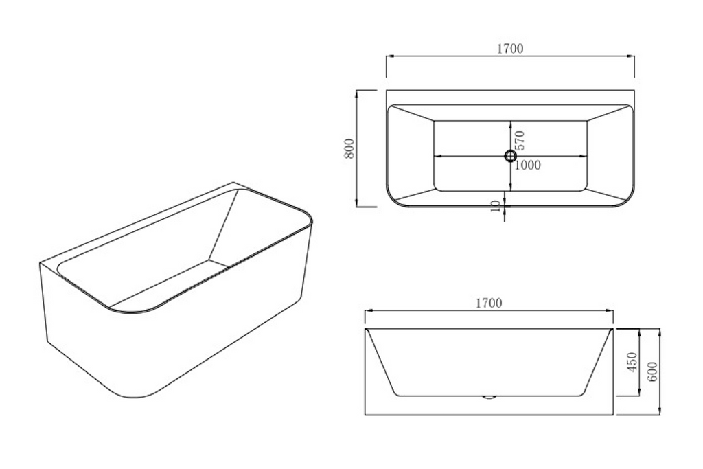 Billy Back To Wall Bathtub