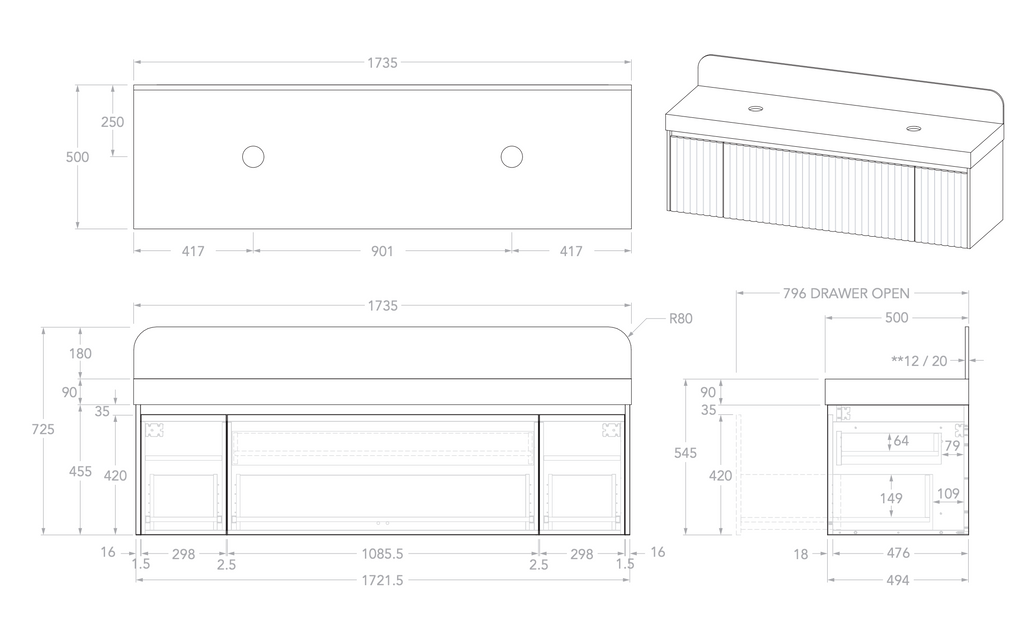 ADP Harper Wall Hung Vanity