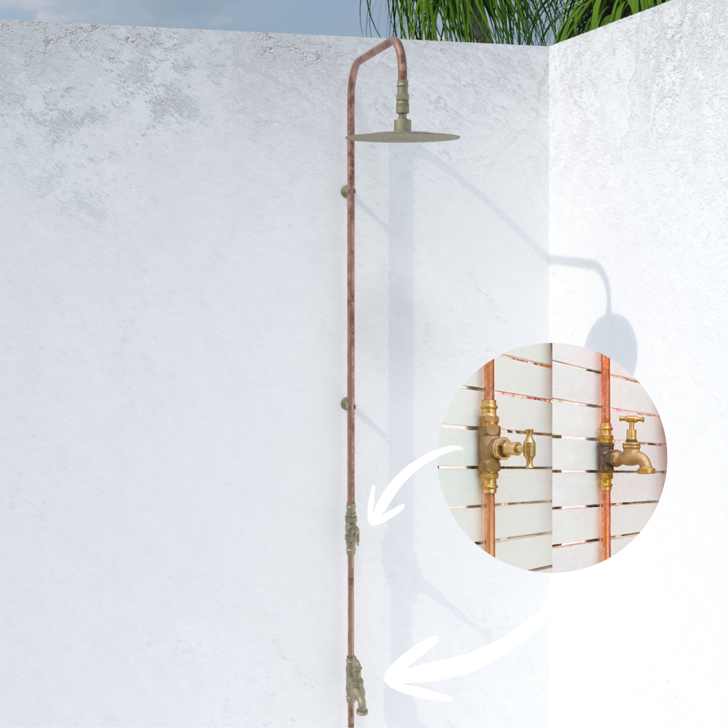Haven Brass Copper Outdoor Shower Cold Water Foot Tap