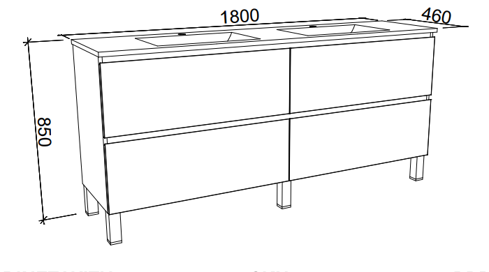 Timberline Nevada Plus Floor Standing Vanity with Above Counter Basin On Legs