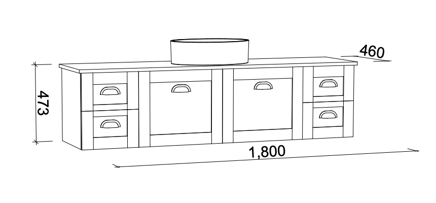 Timberline Victoria Wall Hung Vanity with Silksurface Freedom Top & Basin