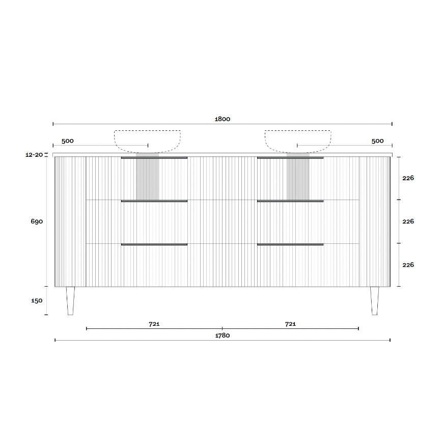 Marquis Shore Floor Standing Vanity with Legs