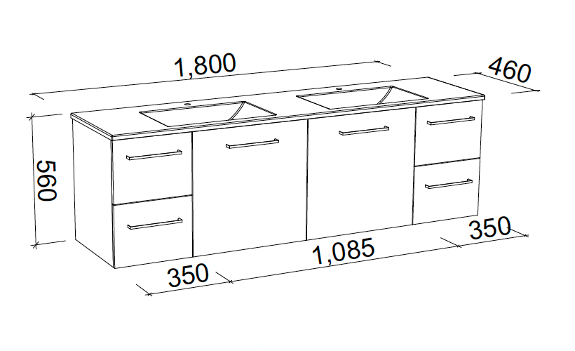 Timberline Carlo Vanity with Regal Acrylic Top