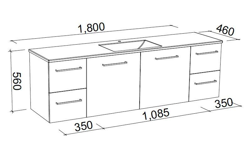 Timberline Carlo Vanity with Regal Acrylic Top