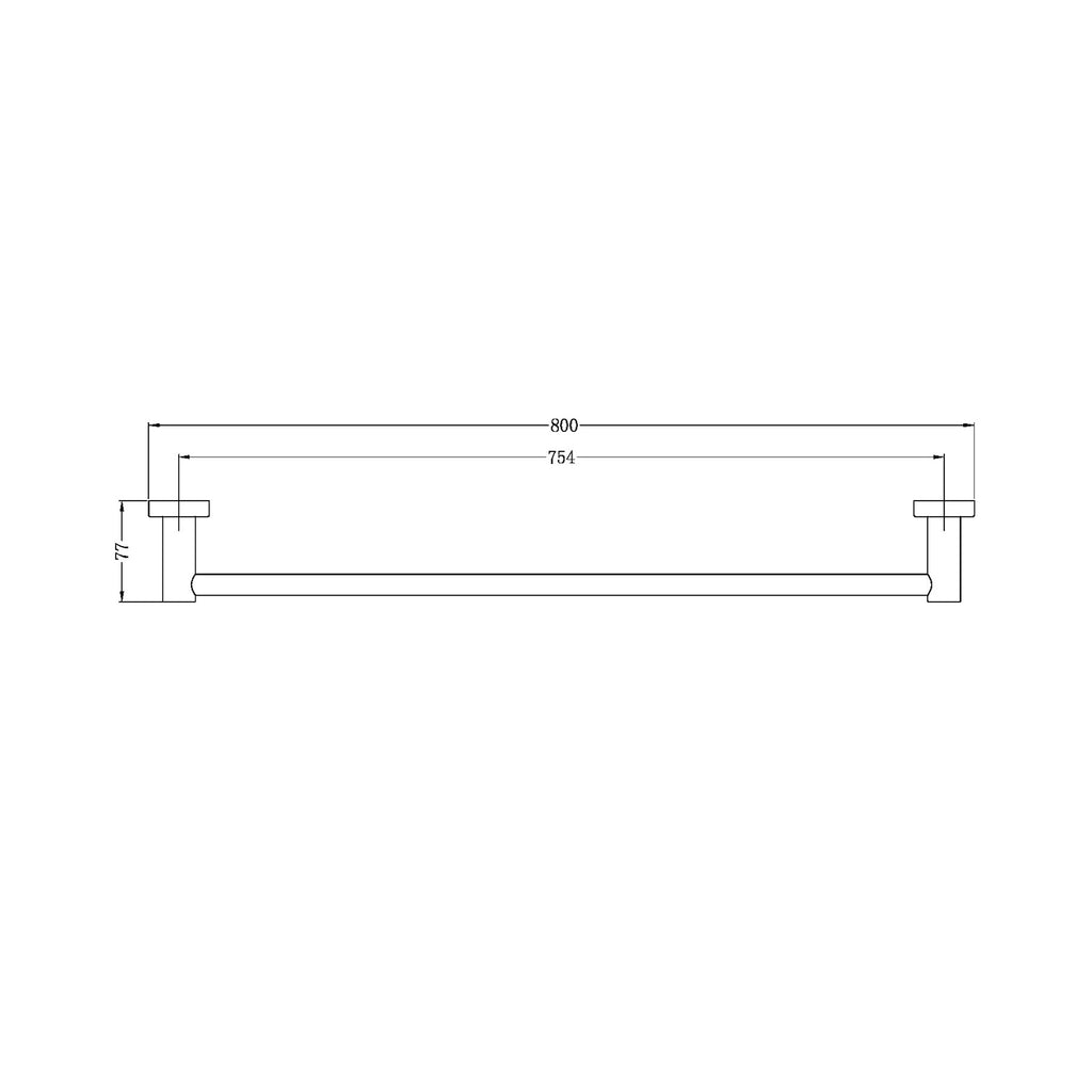 Nero Mecca Single Towel Rail - Brushed Nickel