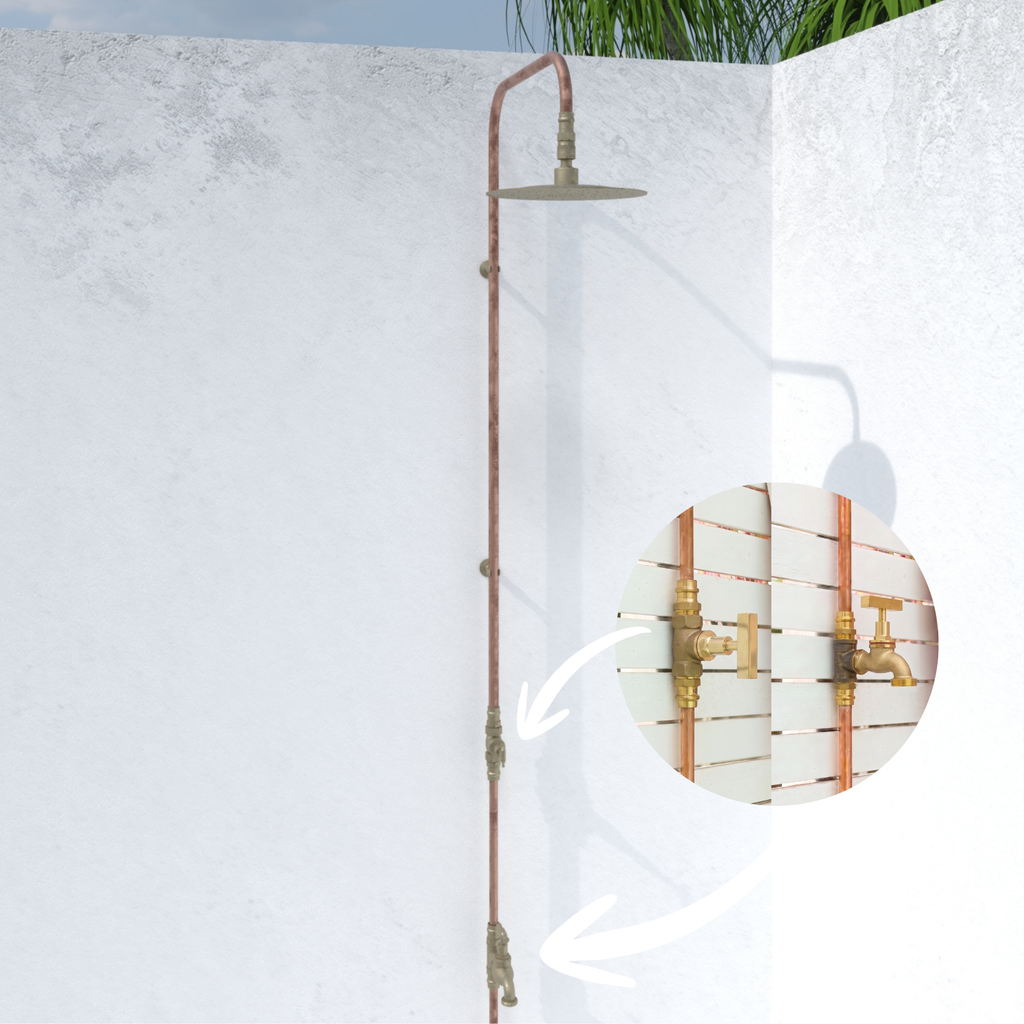 Haven Brass Copper Outdoor Shower Cold Water Foot Tap