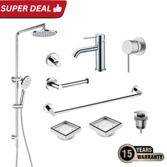 Tapware Shower Complete Bathroom Package Chrome