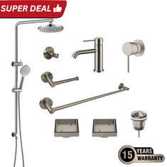Tapware Shower Complete Bathroom Package Brushed Nickel