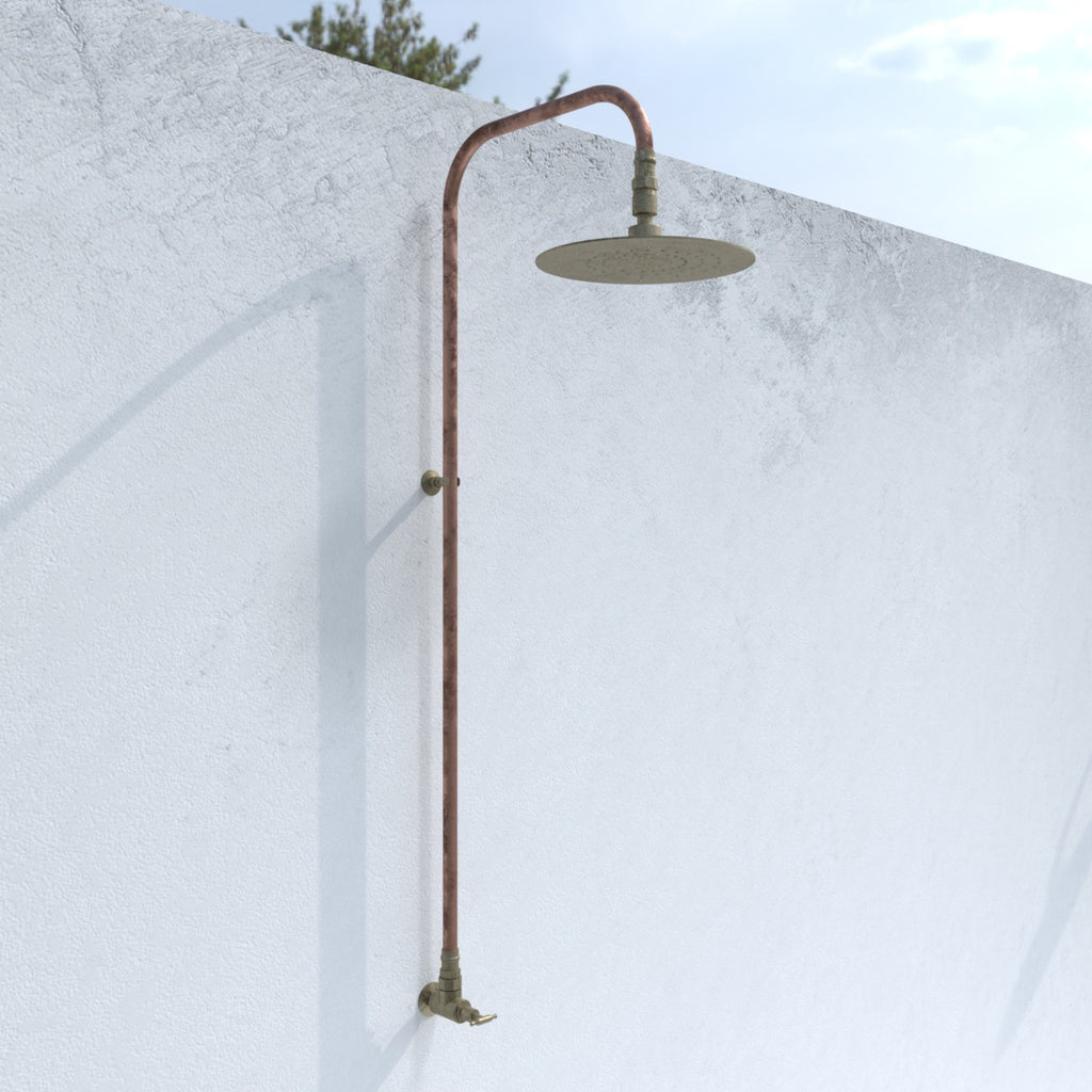Haven Brass Copper Outdoor Shower Head Set Cold Water