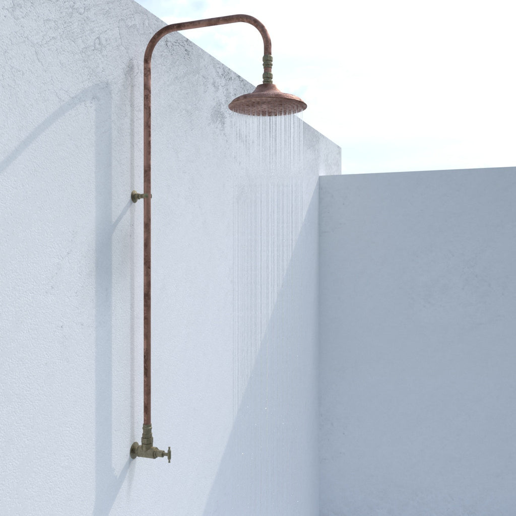 Haven Copper Outdoor Shower Head Set Cold Water