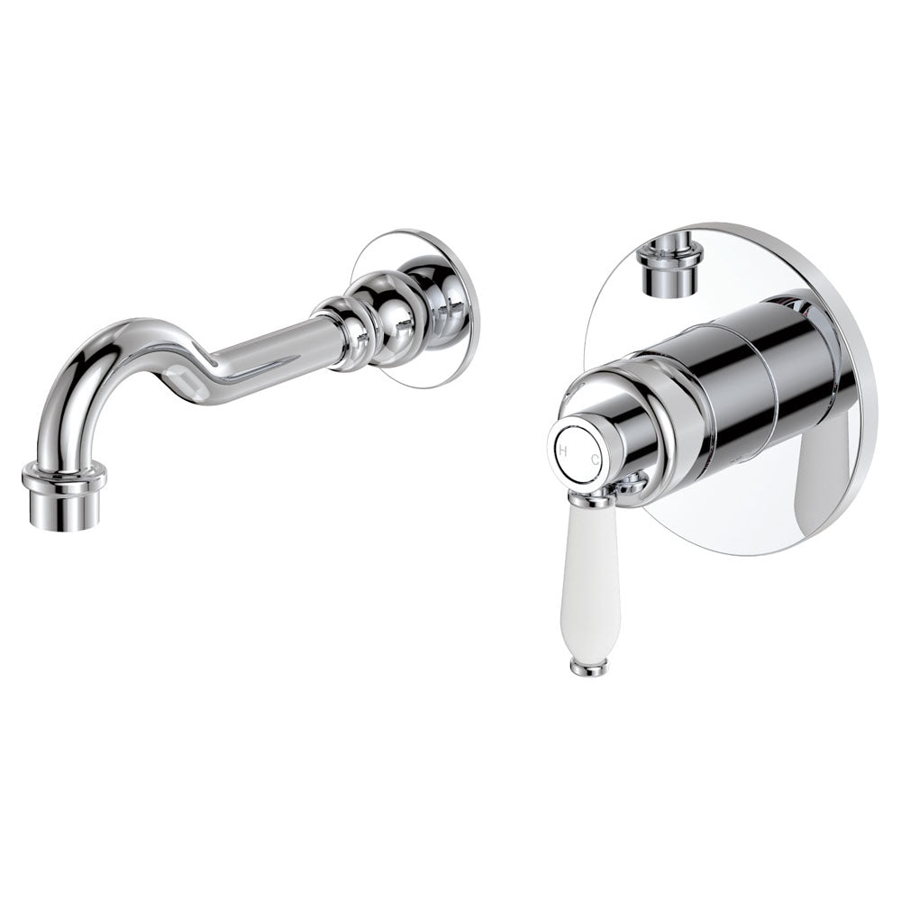 Fienza Eleanor Wall Basin/Bath Mixer Set - Chrome
