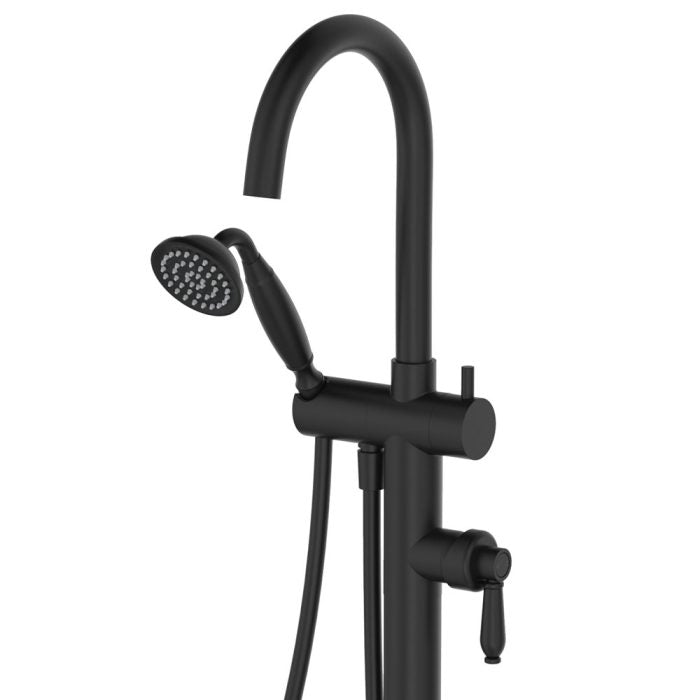 Fienza Eleanor Floor Mixer and Shower - Matte Black
