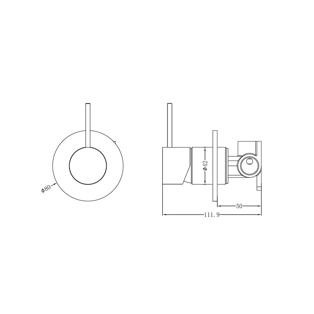 Nero Mecca Shower / Bath Wall Mixer - Brushed Nickel