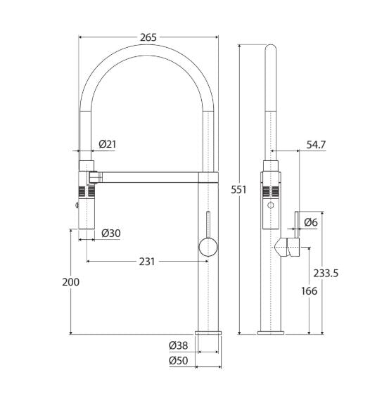 Fienza Kaya Pull Down Sink Mixer - Gunmetal Grey