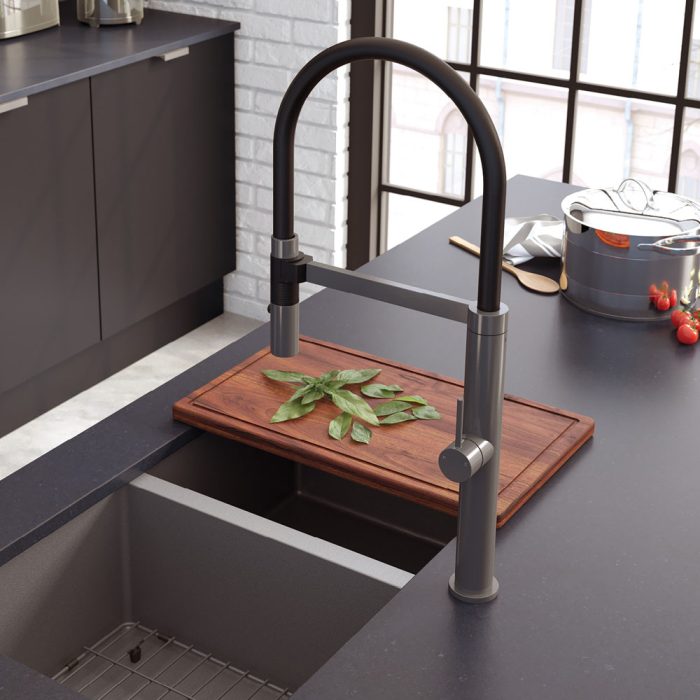Fienza Kaya Pull Down Sink Mixer - Gunmetal Grey