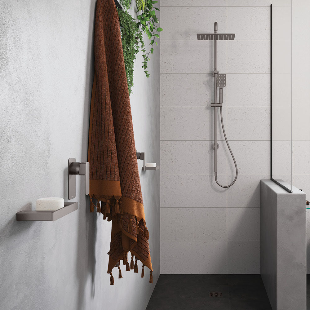 Fienza Tono Rectangular Plates Wall Mixer - Gunmetal