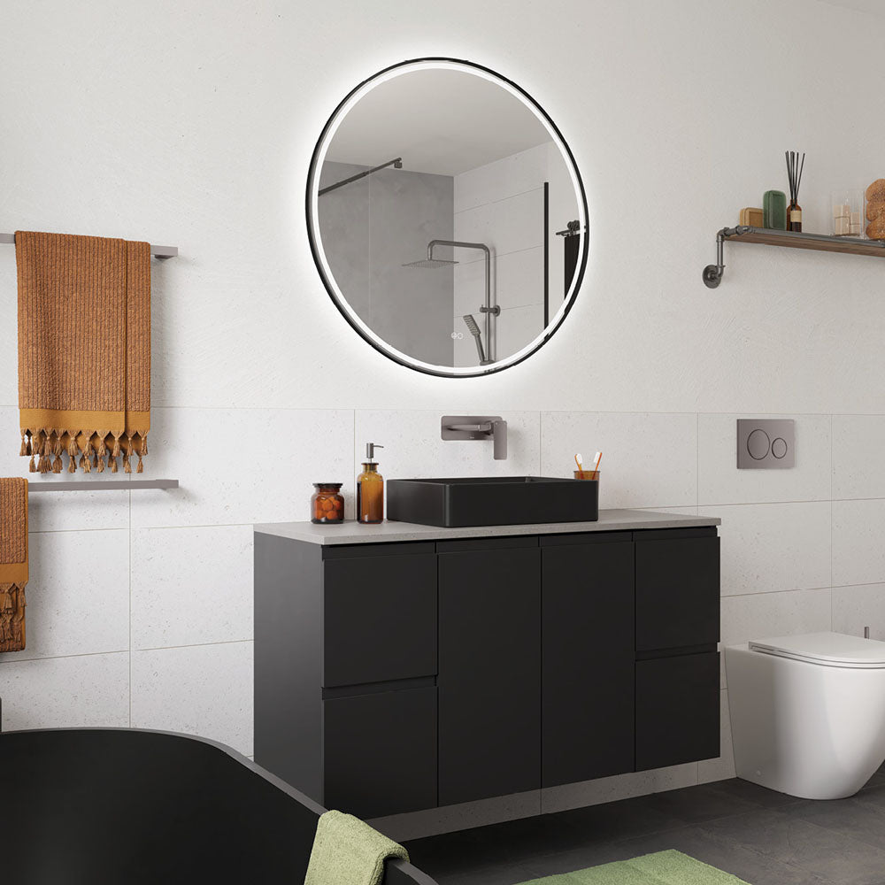 Fienza Tono Rectangular Plate Outlet, Basin/Bath Wall Mixer Set - Gun Metal