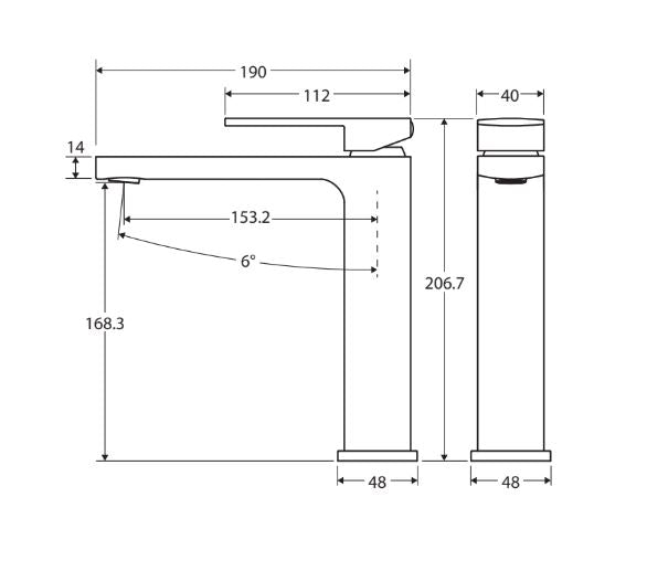Fienza Tono Medium Basin Mixer - Gunmetal