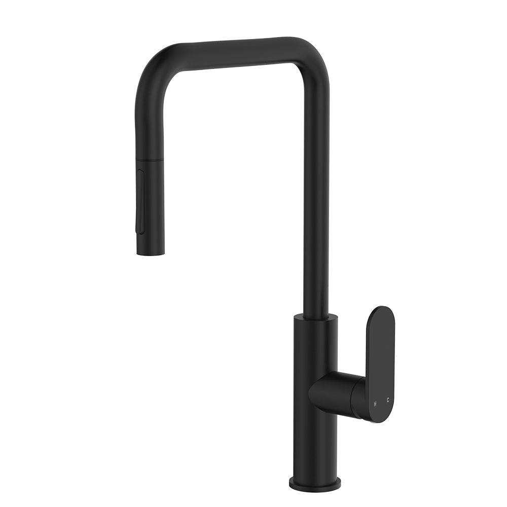 Fienza Empire Slim Pull-Out Sink Mixer - Matte Black