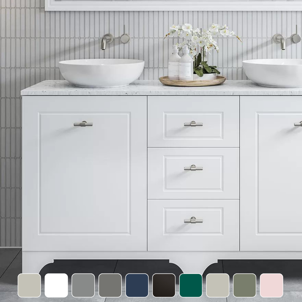 Timberline Windsor Floor Standing Vanity with Silksurface Top & Above Counter Basin