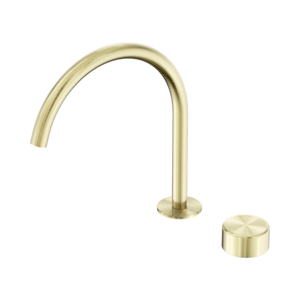 Nero Serenity Progressive Bath/ Kitchen Mixer Arc Spout with Metal Handle - Brushed Gold