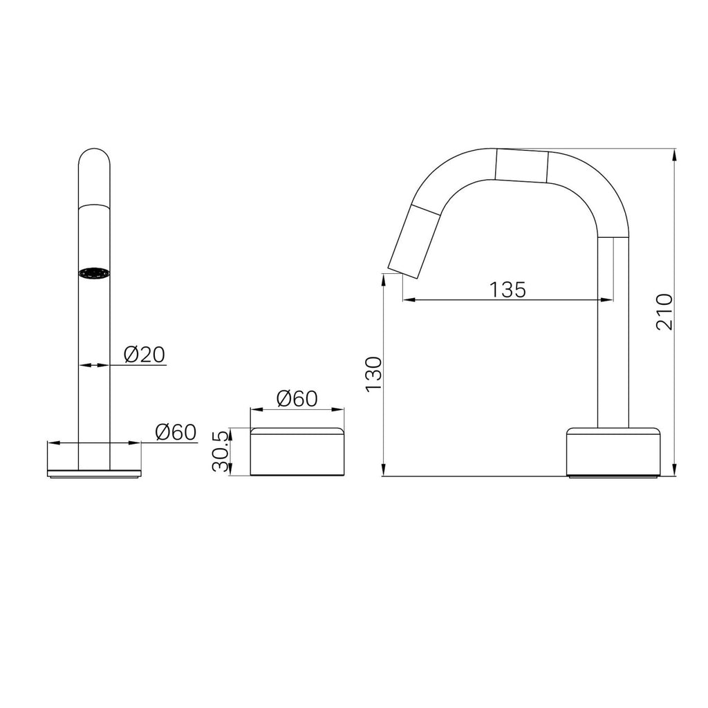 Nero Serenity Progressive Basin Mixer Edge Spout with Metal Handle - Gunmetal