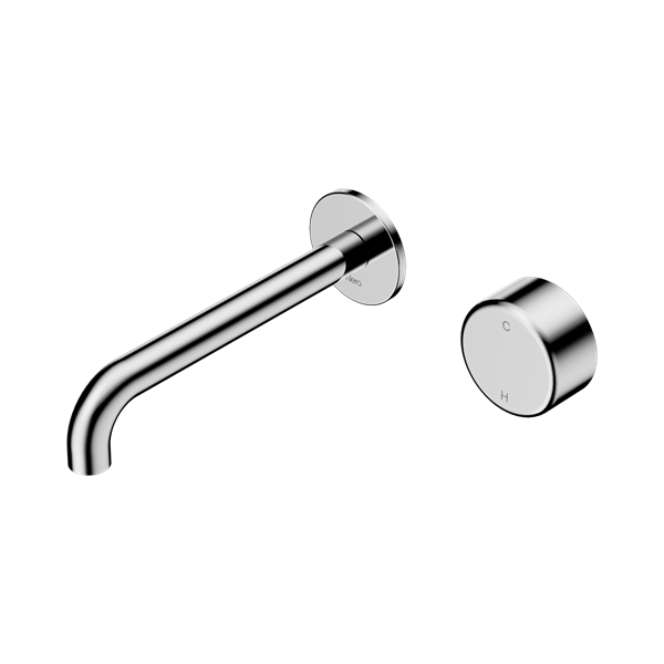 Nero Serenity Wall Basin Mixer Spout with Metal Handle - Chrome