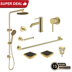 Tapware Shower Complete Bathroom Package Brushed Brass