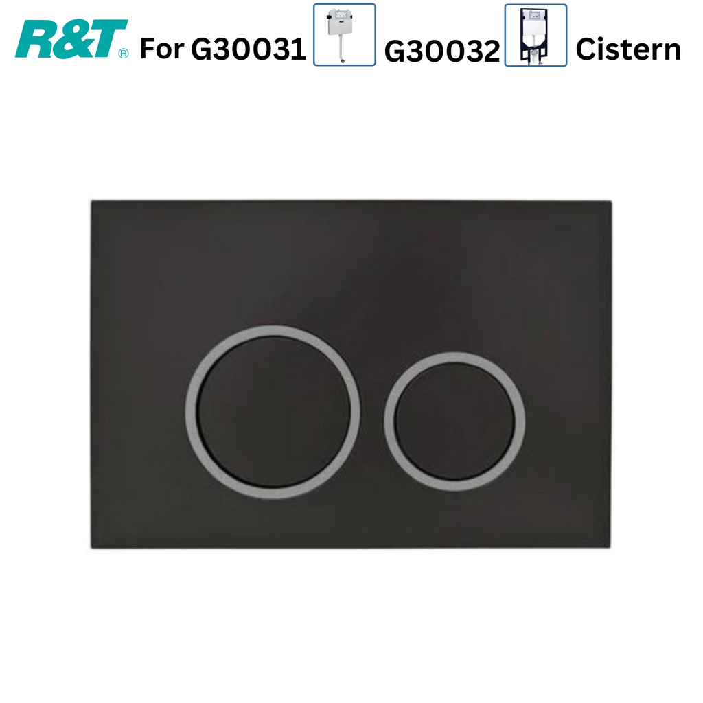 R&T Round Button Flush Plate - Matte Black