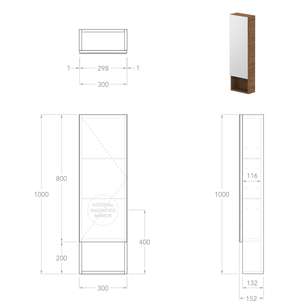 ADP Eli Mirrored Shaving Cabinet