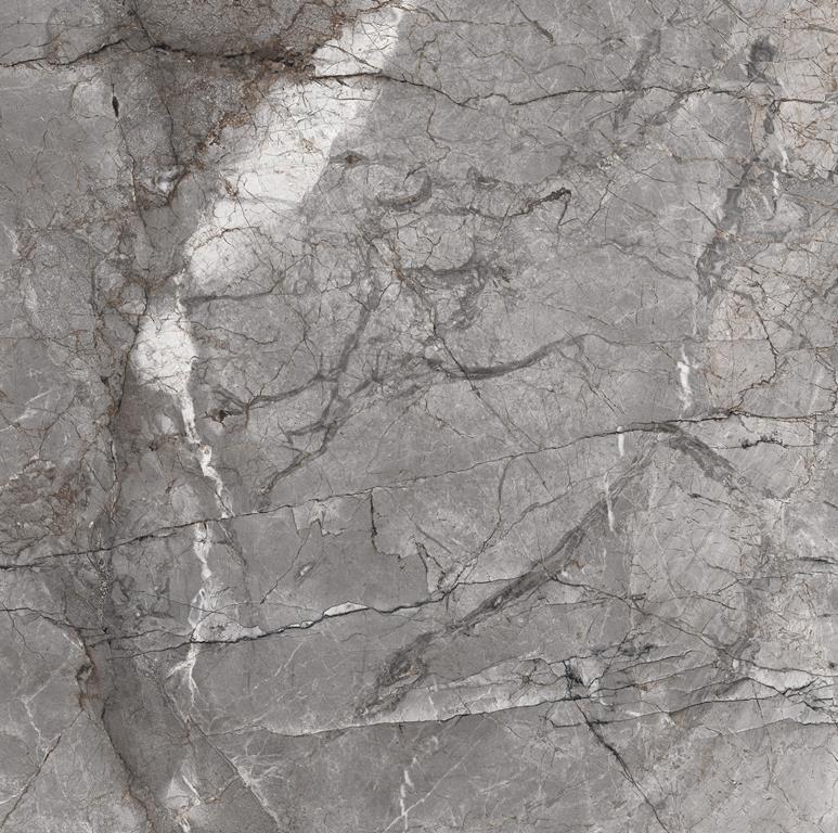 Root Light Grey Polished Marble Look Tile 600x600