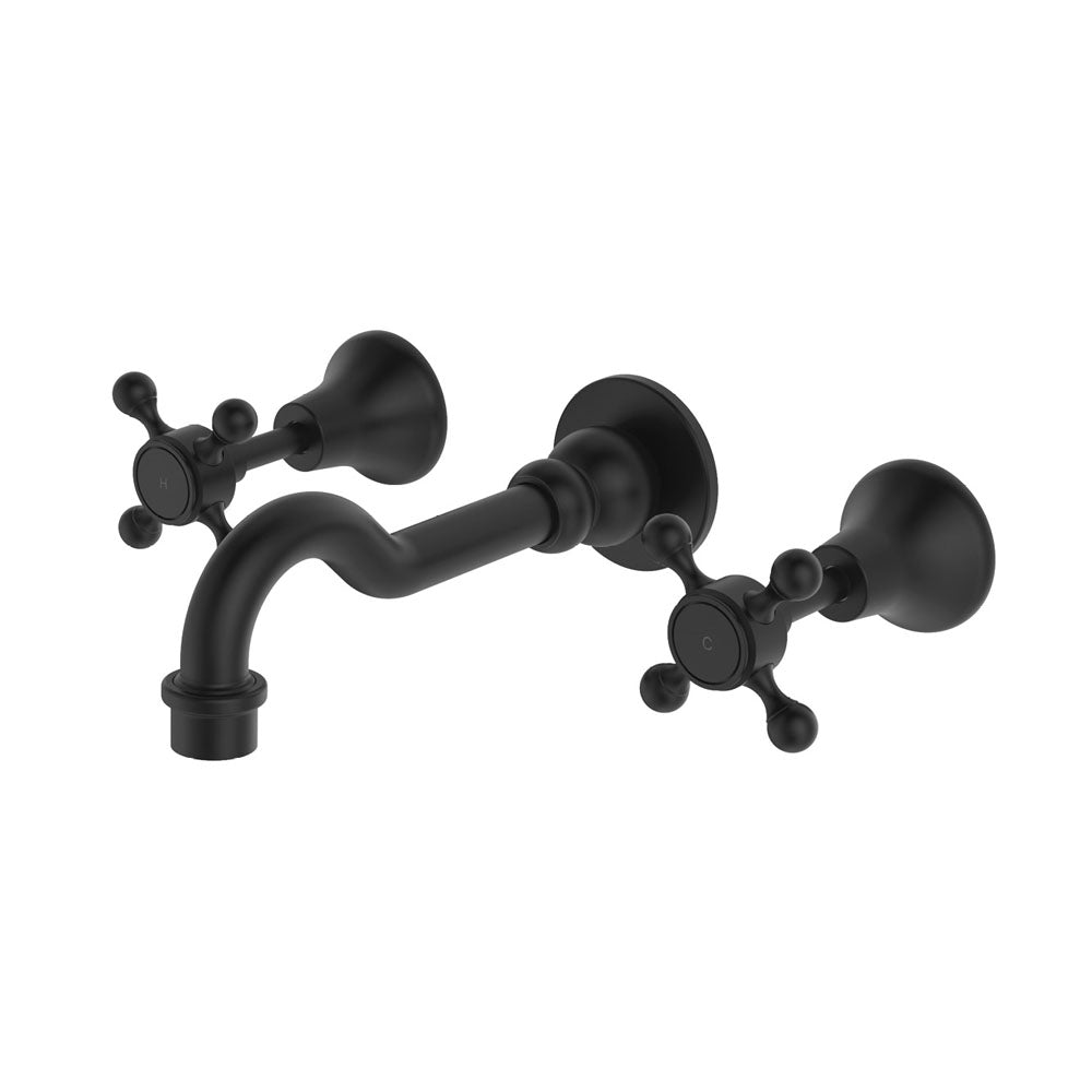 Fienza Lillian Shepherds Crook Bath Set - Matte Black