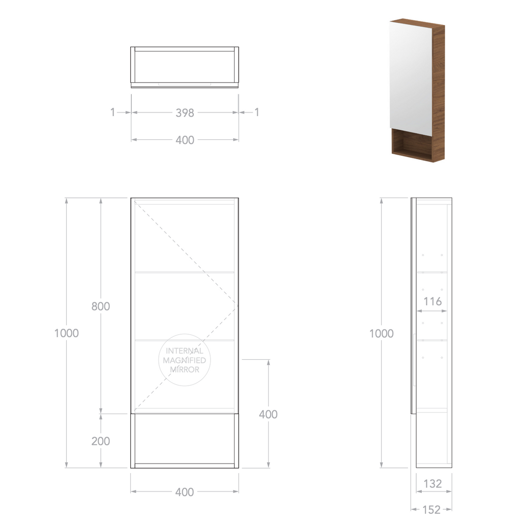 ADP Eli Mirrored Shaving Cabinet