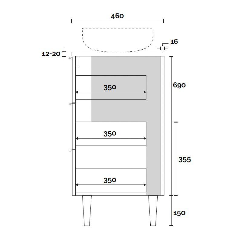 Marquis Shore Floor Standing Vanity with Legs