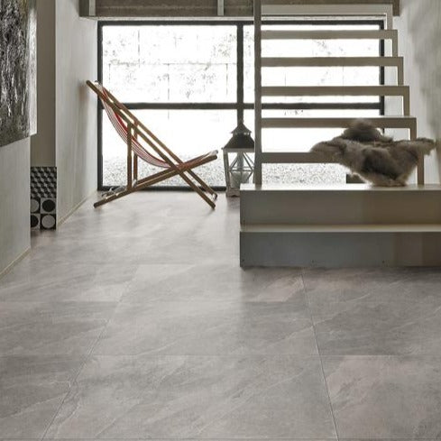Ardesia Light Grey Felltec Stone Look Tile 600x600