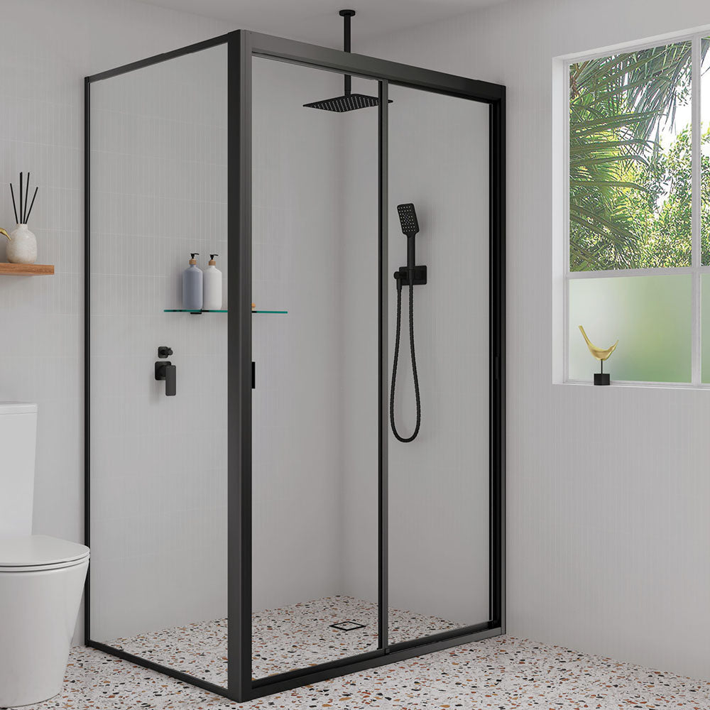 Fienza Tono Hand Shower Soft Square Plates - Matte Black