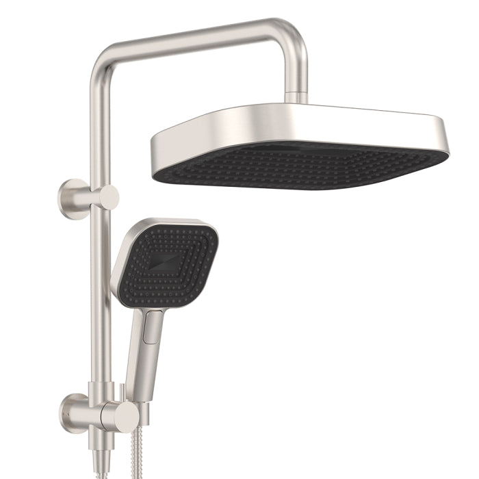 Fienza Kuro Twin Half-Rail Shower - Brushed Nickel