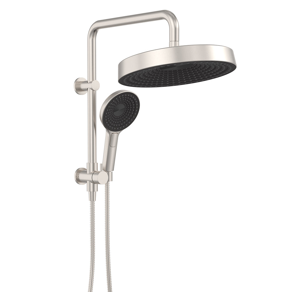 Fienza Kuro Twin Half-Rail Shower - Brushed Nickel