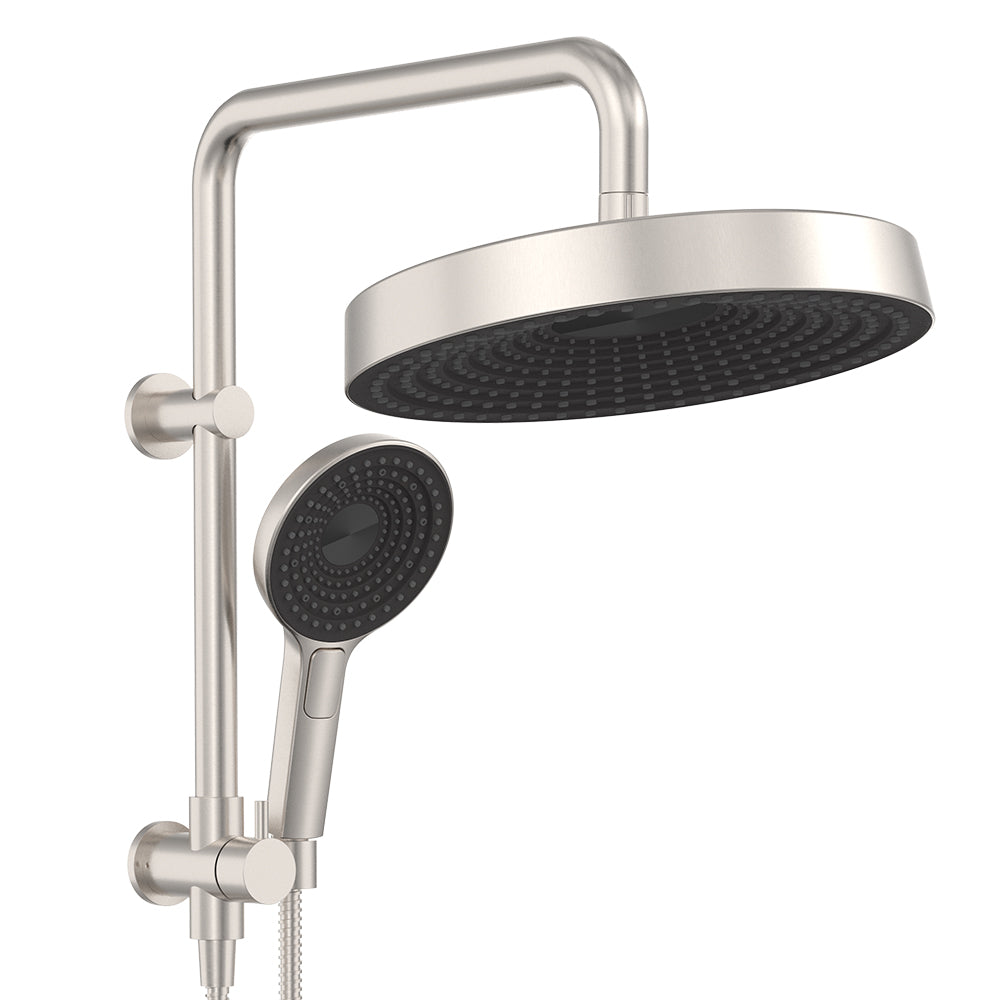 Fienza Kuro Twin Half-Rail Shower - Brushed Nickel