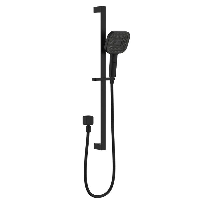 Fienza Kuro Rail Shower Soft Square Head - Matte Black