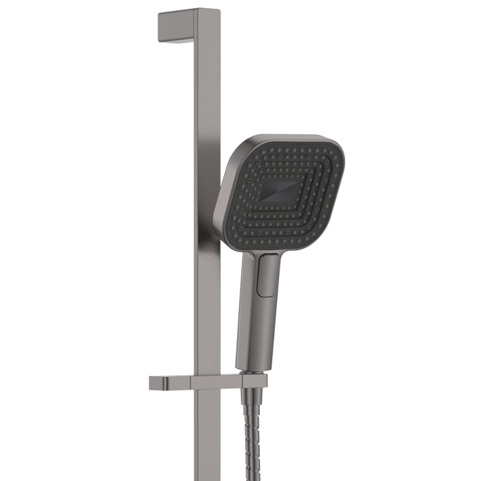 Fienza Kuro Rail Shower Soft Square Head - Gun Metal