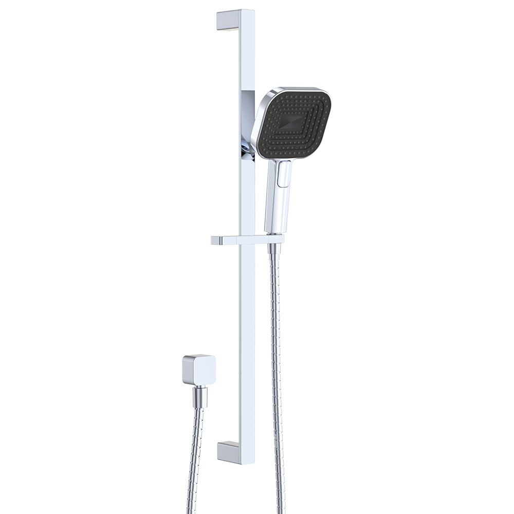 Fienza Kuro Rail Shower Soft Square Head - Chrome