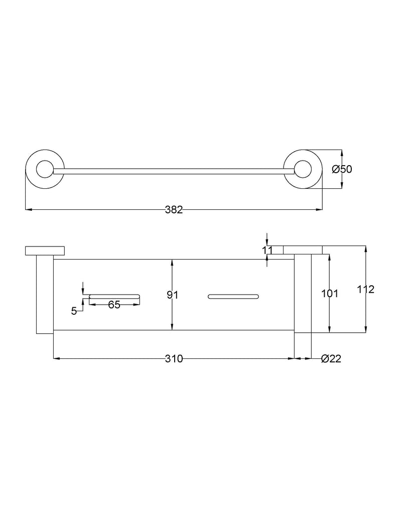 Ikon Otus Slimline SS304 Metal Shelf - Brushed Copper