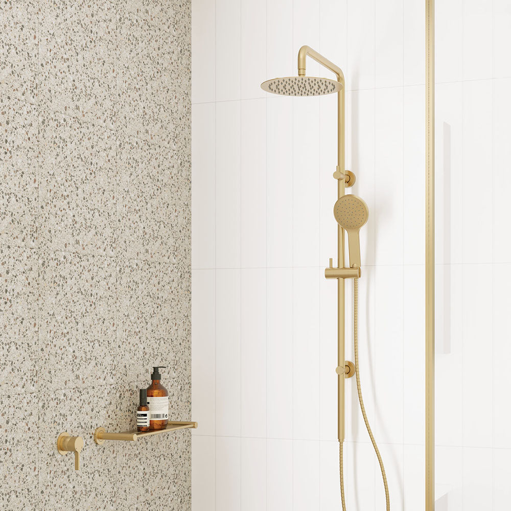 Fienza Kaya Twin Shower - Urban Brass