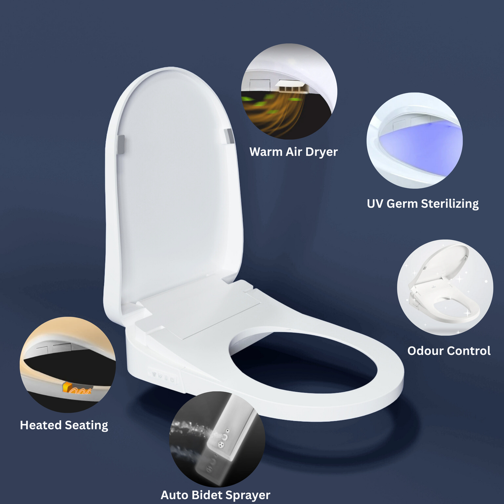 Enno Premium Electric Smart Bidet Toilet Seat With Remote - Gloss White