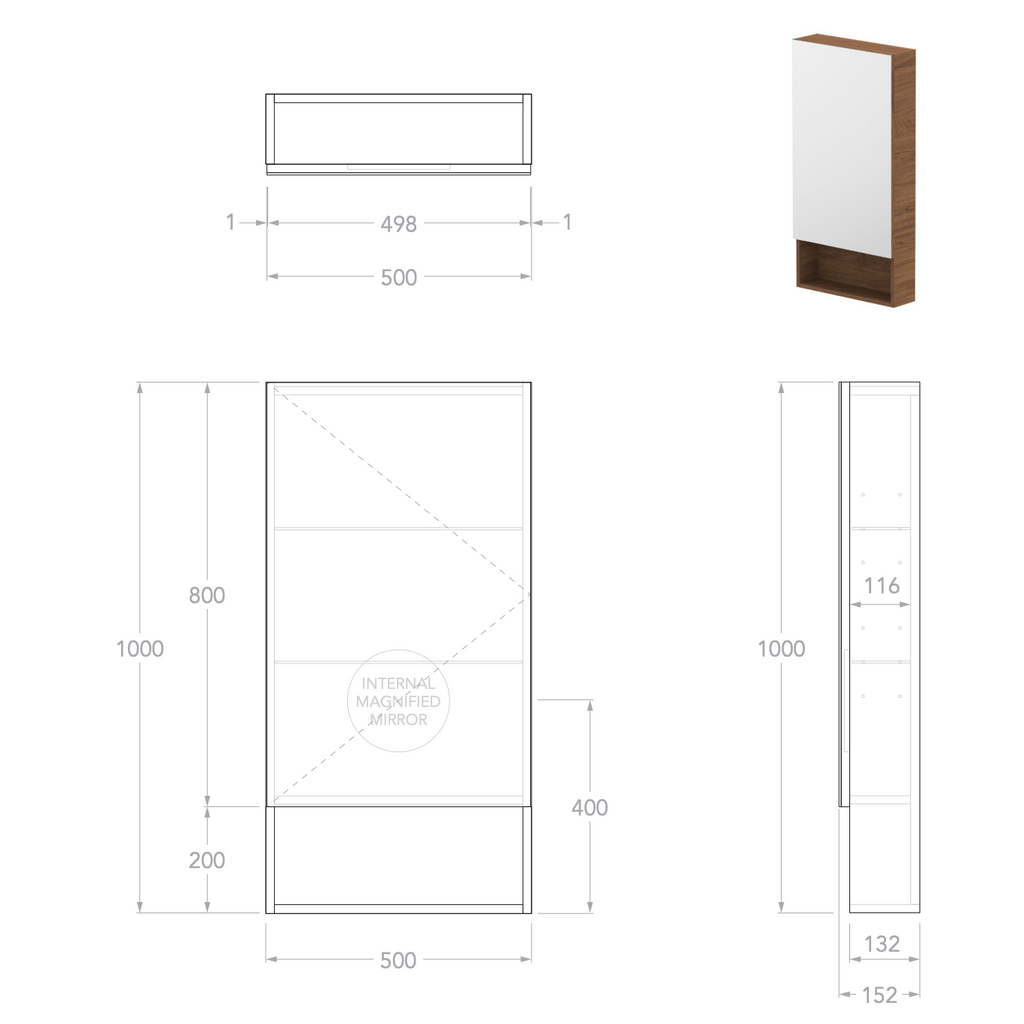 ADP Eli Mirrored Shaving Cabinet