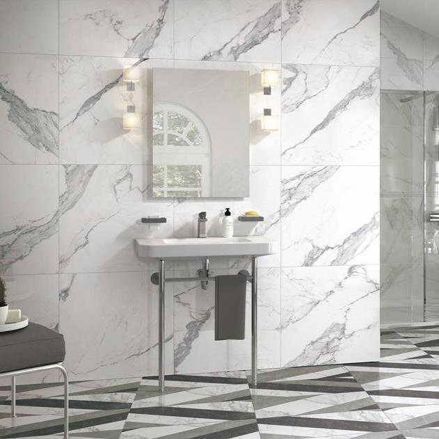 Calacatta Marble Look Tile Polished 600x600