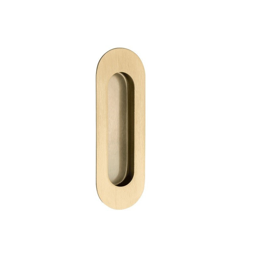 Zanda Oval Flush Pull Handle Concealed Fixing - Satin Brass
